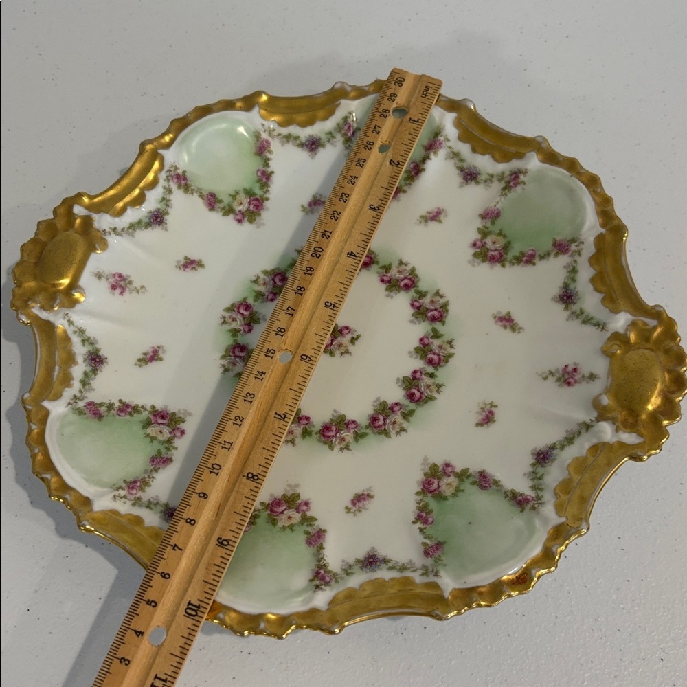 LIMOGES Coronet vintage Floral Gold tone Trim Decorative Plate made in France - Picture 10 of 10